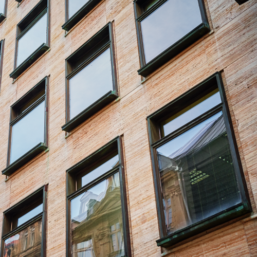 New windows on an apartment building